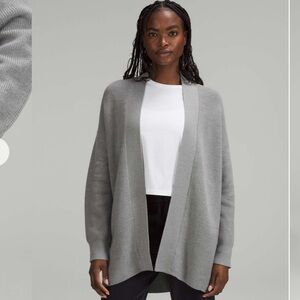 Lululemon •  Merino Wool-Blend Ribbed Long Wrap Sweater • Size 4